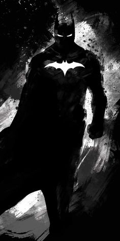 a black and white painting of a batman