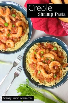 Creole shrimp and sauce on a bed of spaghetti noodles. Creole Pasta, Plain Pasta, Buttery Noodles, Creole Shrimp, Shrimp And Pasta, Seasoned Shrimp, Creole Sauce, Flavorful Shrimp, Shrimp Creole