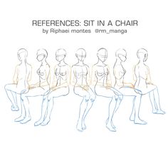 an image of a line drawing of people sitting in chairs with the text references sit in a chair