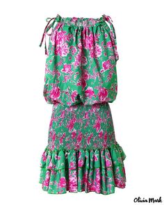 Olivia Mark - Ruched dress with ruffles and floral print Dress With Ruffles, Ruched Dress, Olivia Mark, Dress Details, Get The Look, Floral Skirt, Ruffles, Floral Print, Floral Prints