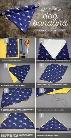 instructions for how to make an easy diy bandana