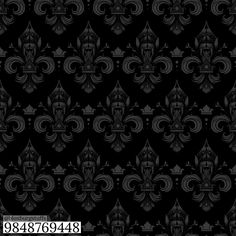 a black and white wallpaper with fleur de lis on the back ground