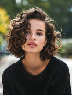 44 Curly Bob Haircuts for Women: Stylish, Trendy, and Versatile Looks for All Ages Mid Length Curly Bob, Fine Curly Bob, Naturally Curly Bob Haircut, Curly Aline Bob, Shaggy Curly Haircut, Curly Shag Bob, Curly Bob Side Part, Curly Bob Haircuts For Women, Long Bob Curly Hair