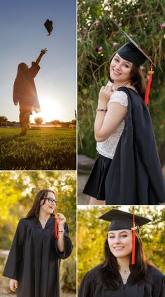 High school senior girl wearing a graduation cap & gown for outdoor senior photos in Gilbert, Arizona Pictures Graduation, Gown Pictures, Graduation Photography Poses, Gilbert Arizona, Building Confidence