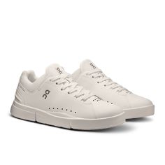 Clean lines, an improved fit and more cushioining make this tennis-inspired sneaker a true wardrobe staple. Easy to style. Easy to love | On Women's THE ROGER Advantage Lifestyle Shoe in White/Undyed, Size: 43. All day, tennis-inspired, matte upper Active Life, Travel. Performance All Day | Polyester Functional Round Toe Tennis Sneakers, Low-top Tennis Running Shoes With Perforated Toe Box, White Tennis Sneakers With Perforated Toe Box, Custom Sporty Lace-up Tennis Sneakers, Tennis Sneakers With Cushioned Footbed And White Sole, Functional Low-top Tennis Running Shoes, White Tennis Sneakers With Abzorb Midsole, Tennis Sneakers With Cushioned Footbed, Athleisure Low-top Tennis Sneakers