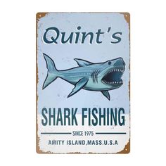 PRICES MAY VARY. Quint Shark Fishing Wall Decor Art Tin Sign Group Therapy Practiced Here Vintage Metal Tin 8x12 inch Shark Wall Art, Shark Fishing, Summer Decor, Metal Tin, Fishing, Tin, Wall, Art