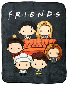 the cast of friends is shown in this hand drawn illustration on a black background with white lettering