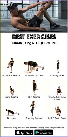 the best exercises for tabata using no equipment