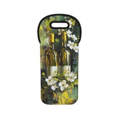 two bottles of wine with white flowers on the case for samsung s3 phone cases