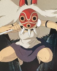 Princess Mononoke Art, Princess Mononoke Tattoo, Studio Ghibli Poster, Human Sculpture, Princess Drawings, Studio Ghibli Art, Princess Mononoke, Anime Figurines, Ghibli Art