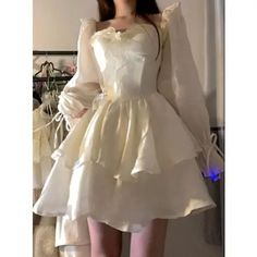 Fairy Mini Dress, Mini Dress Y2k, Hoco Inspo, White Tube Top, Dress Y2k, Y2k Party, Dress Korean, Korean Design, Sunday Dress