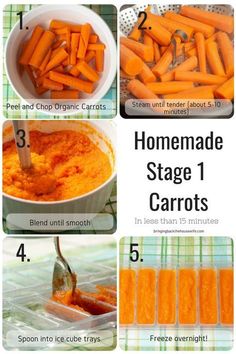 instructions for how to make homemade stage 1 carrots