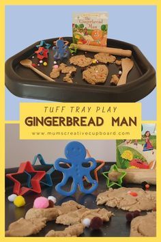 the gingerbread man recipe is displayed on a tray