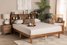 Baxton Studio Lochlan Mid-Century Modern Transitional Walnut Brown Finished Wood Queen Size Platform Bed with Charging Station FredCo Full Size Platform Bed, Full Platform Bed, Queen Size Platform Bed, Bed Dimensions, Queen Platform Bed, Wood Platform Bed, Baxton Studio, Modern Transitional, Platform Bed Frame