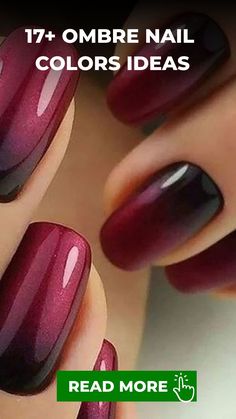 Maroon Ombré Nails, Black And Red Dip Nails