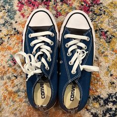 Brand New With Box, Gift From Work, Comes With Logo On The Back. Trendy Blue Sneakers For School, New Converse, Women's Converse, Shoes Brand, Box Color, Box Gift, Womens Converse, Dream Clothes, Converse Shoes