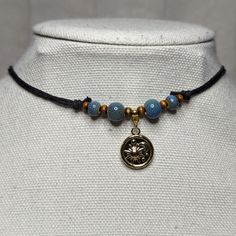 Blue Ceramic Beaded Gold Moon & Sun Charm Boho Hippie Whimsical Adjustable Black Rope Cord Choker Stacking Necklace. This Listing Is For The Necklace In The First Three Photos. Comes On An Adjustable Waxed Black Cord Necklace. Necklace Is Adjustable From Approximately 13" To 22. Perfect For Stacking With Other Necklaces! This Necklace Is Available In Silver Or Gold, And With 10 Different Color Options For The Beads. If You Would Like A Custom Color Other Than The One Pictured Please Send Me A Me Adjustable Bohemian Beaded Necklace With Moon Charm, Adjustable Beaded Necklace With Moon Charm, Dark Fits, Spiderman Outfit, Cord Choker, Black Cord Necklace, Sun Charm, Fotos Aesthetic, Style Lookbook