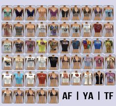 the different types of bras are shown in this image, and each one has an individual