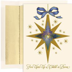 a christmas card with a star on it