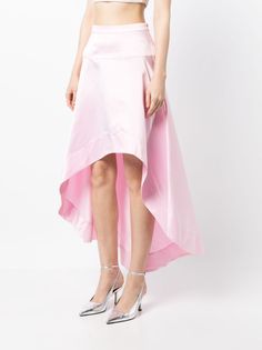 Asymmetric Skirt, Wardrobe Edit, Yoko London, Asymmetrical Skirt, Asymmetrical Design, Exclusive Fashion, Cynthia Rowley, Pink Satin, High Low Hem