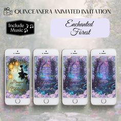 three iphones with an image of the princess and the frog on them, in front of