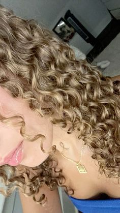 Ginger Hair On Curly Hair, Curly Hair On Straight Hair, Curl Perm Types, Highlights Curly Hair Blonde, Curly Hair Light Brown Highlights, Dirty Blonde Curly Hair With Highlights, Curly Skunk Hair, 3b 3c Curly Hair, Light Curly Hair