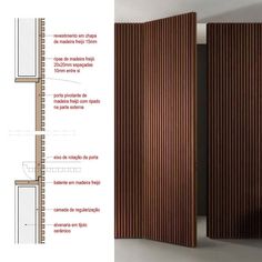 an image of a room divider with wood slats on the walls and floor