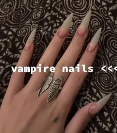 Nosferatu Nails, Vampire Nails Aesthetic, Demon Nails, Creepy Nails, Bone Nails, Paznokcie Hello Kitty, Nail Piercing