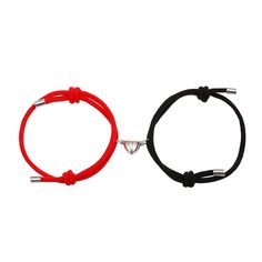 PRICES MAY VARY. 💕Magnetic Couple Bracelets: Coming with a pair of delicate heart-shaped magnetic bell that mutual attraction when getting closer. These couples bracelets are symbolizing the eternal love and friendship between Lovers or Friends. 💕Premium Material: Made of high-quality nylon string, brand new magnetic bell design and stainless steel, these heart magnetic bracelets never fade and wouldn't fall out. It is comfortable and safe. Very convenient to wear. 💕SIZE: The magnetic bracele Bracelets Red, Couple Bracelet, Bracelet Couple, Infinity Charm, Stylish Bracelet, Couple Jewelry, Couple Bracelets, Magnetic Bracelet, Romantic Gift