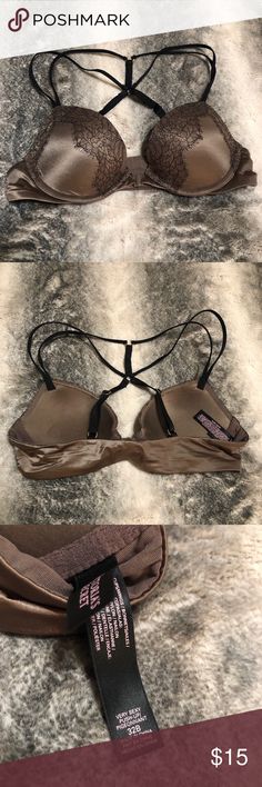 Victoria’s Secret “very sexy” push up bra Super unique and cute straps on the back, never worn, brownish dark purple color. Bundle with 2 or more items for a personal discount 😊 No trades  I don’t discuss prices in the comments, make me an offer! 💕 Victoria's Secret Intimates & Sleepwear Bras Dark Purple Color, Push Up Bra, Dark Purple, Purple Color, Women's Intimates, Victoria’s Secret, Push Up, Victoria's Secret, Bra