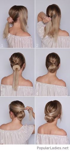 Amazing low bun tutorial... Low Bun Tutorials, Ponytail Bridesmaid, Sanggul Modern, Hairstyles Ponytail, Bridesmaid Hairstyles, Short Hairstyle