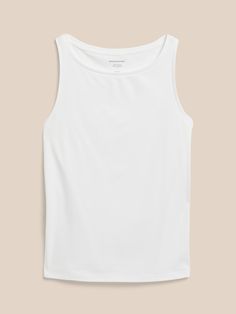 Luxe Touch Tank | Banana Republic Classic Seamless Tank Top, Versatile Second-skin Fit Top, Versatile Seamless Tops For Layering, Versatile Everyday Tops With 4-way Stretch, Versatile White Scoop Neck Top, Versatile Seamless Second-skin Tops, White Scoop Neck Versatile Top, Everyday White Tops With Seamless Construction, White Seamless Tops For Everyday