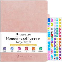 the 5 minutes a day homeschool planner is pink