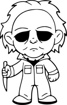 an image of a cartoon character with sunglasses and holding a knife in one hand, looking angry