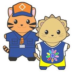 an image of two cartoon cats dressed up as zoo animals and one is wearing a t - shirt with flowers on it