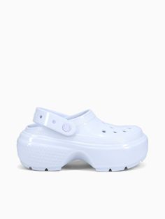 Stomp High Shine Clog Dreamscape Shine White / 5 / M White Platform Clogs In Synthetic Material, 8 M, Clogs, Heel Height, Sleek, Women Shoes, Heels, White, Quick Saves