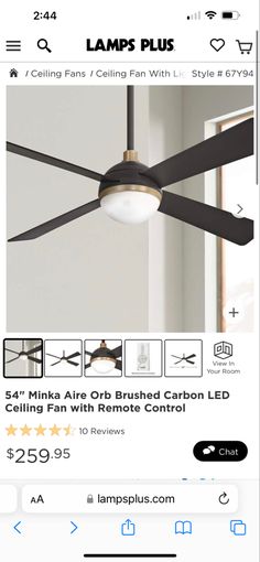 Minka Aire, Primary Bedroom, Led Ceiling Fan, Ceiling Fan With Remote, Lamps Plus, Ceiling Fan, Remote Control, Led, Bedroom