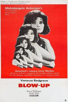 the poster for blow - up starring in which three women appear to be hugging each other