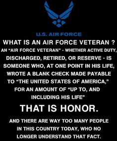 an air force poster with the words,'what is an air force veteran? '