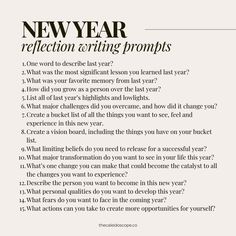 the new year reflection writing prompts