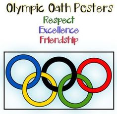 an olympic poster with the words respect, excellence and friends