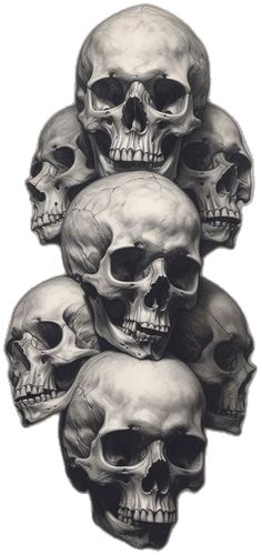 a bunch of skulls stacked on top of each other