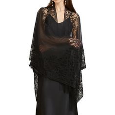 PRICES MAY VARY. Made from polyester, this delicate lace shawl and wrap boasts a soft and luxurious texture. The intricate lacework adds an element of romance, making it the perfect complement to your formal/party dresses or casual outfits. Size: One size fits all; The lace shawl for evening dresses is generously sized to provide ample coverage and versatility in styling. The dimensions ensure it drapes elegantly over your shoulders, creating a flattering and eye-catching silhouette. Intricate Lace Detailing: The lace pashmina shawls and wraps features delicate lace patterns that exude sophistication and add a touch of romance to your attire. The elegant lace pashmina with fringe is a versatile accessory suitable for wedding, 1920s party, dating, engagement, attending meetings, Evening Par Women 1920s, Wedding Gatsby, Evening Dress Black, Gatsby Costume, Formal Party Dresses, Lace Shawls, 1920s Party, Gatsby Wedding, Formal Party Dress