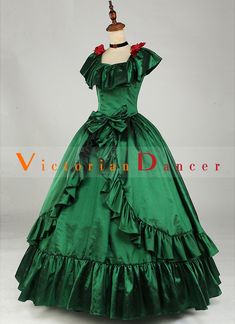 Green Rococo Marie Antoinette Dress Victorian Ball Gown     Condition: Brand New   Color: amp;nbsp; Green   Material: This Rococo Marie Antoinette Dress is made of amp;nbsp; Satins, soft,smooth and comfortable to wear   Sleeve Length: Short Sleeve   Dresses Length:Floor-Length   Neckline: Square Collar   Decoration: Ruffles + Bow   Package Includes: One Rococo Marie Antoinette Dress   Style: This dress is perfect for civil war,victorian,medieval,regency,renaissance, wedding, cosplay, themed part Elegant Green Dress For Costume Party, Green Floor-length Dress For Costume Party, Elegant Green Gown For Costume Party, Green Ruffled Costume Dress, Green Ruffled Dress For Costume, Ball Gowns Victorian, Marie Antoinette Dress, Marie Antoinette Dresses, Gothic Victorian Dresses