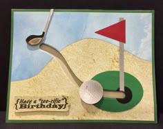 a birthday card with a golf theme