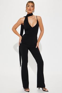 Available In Black And Mocha. Jumpsuit Sleeveless One Shoulder Drape Detail Flare Leg Stretch Shell: 59% Viscose 36% Nylon 5% Elastane Imported | Being Chic Jumpsuit in Black size Small by Fashion Nova Sleeveless Bodysuit For Evening, Black Sleeveless Elastane Jumpsuits And Rompers, Sleeveless Elastane Bodysuit For Evening, Stretch Halter Neck Jumpsuit For Evening, Sleeveless Elastane Jumpsuits And Rompers For Date Night, Fitted Sleeveless Jumpsuits And Rompers For Night Out, Stretch Halter Neck Jumpsuits And Rompers For Night Out, Summer Date Night Elastane Jumpsuits And Rompers, Black Jumpsuits And Rompers For Date Night