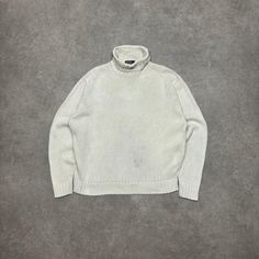 Retro Polo Ralph Lauren cream turtle neck heavy knitted jumper Size - X-Large but fits Large Width - 26' Length - 27' Classic Cream Polo Sweater, White Knitted Long Sleeve Polo Sweater, Cream Cotton Long Sleeve Polo Sweater, Ralph Lauren Long Sleeve Knit Sweater, Classic Ralph Lauren Crew Neck T-shirt, Pullover Sweater Men, Vintage Polo Ralph Lauren, Heavy Knit, Knit Turtleneck Sweater