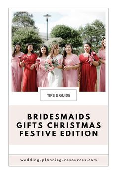 bridesmaids in pink dresses with the title tips & guide