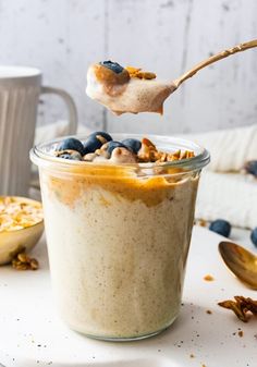 Best Jars For Overnight Oats, Blend Overnight Oats, Acai Overnight Oats, Overnight Granola In A Jar, Ground Overnight Oats, Blender Overnight Oats, Blended Over Night Oats, Large Batch Overnight Oats, Blended Cottage Cheese Overnight Oats