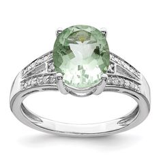 Dimensions: Main Stone Size: 10.00 x 8.00mm | Width:2mm0** Color: Silver. Gender: female. Age Group: adult. Jewelry Rings Diamond, Green Quartz, Split Shank, Quartz Ring, Green Gemstones, Ring Gemstone, Fine Jewelry Gift, Oval Diamond, Sparkle Diamonds